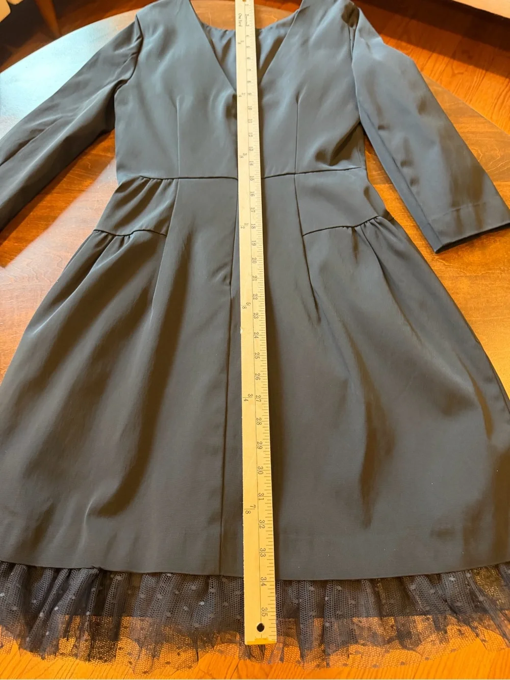 J. Crew Black Fit-and-Flare Mini Dress with Tulle Hem